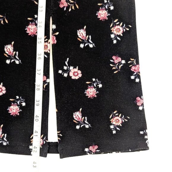 NWT LOFT | Long Sleeve Midi Dress Western Floral Print in Black | Size 0 - Picture 9 of 9